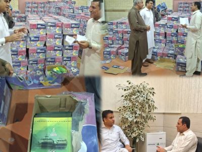 توزیع بسته‌های لوازم‌التحریر بین دانش‌آموزان کنارک با حمایت منطقه آزاد چابهار